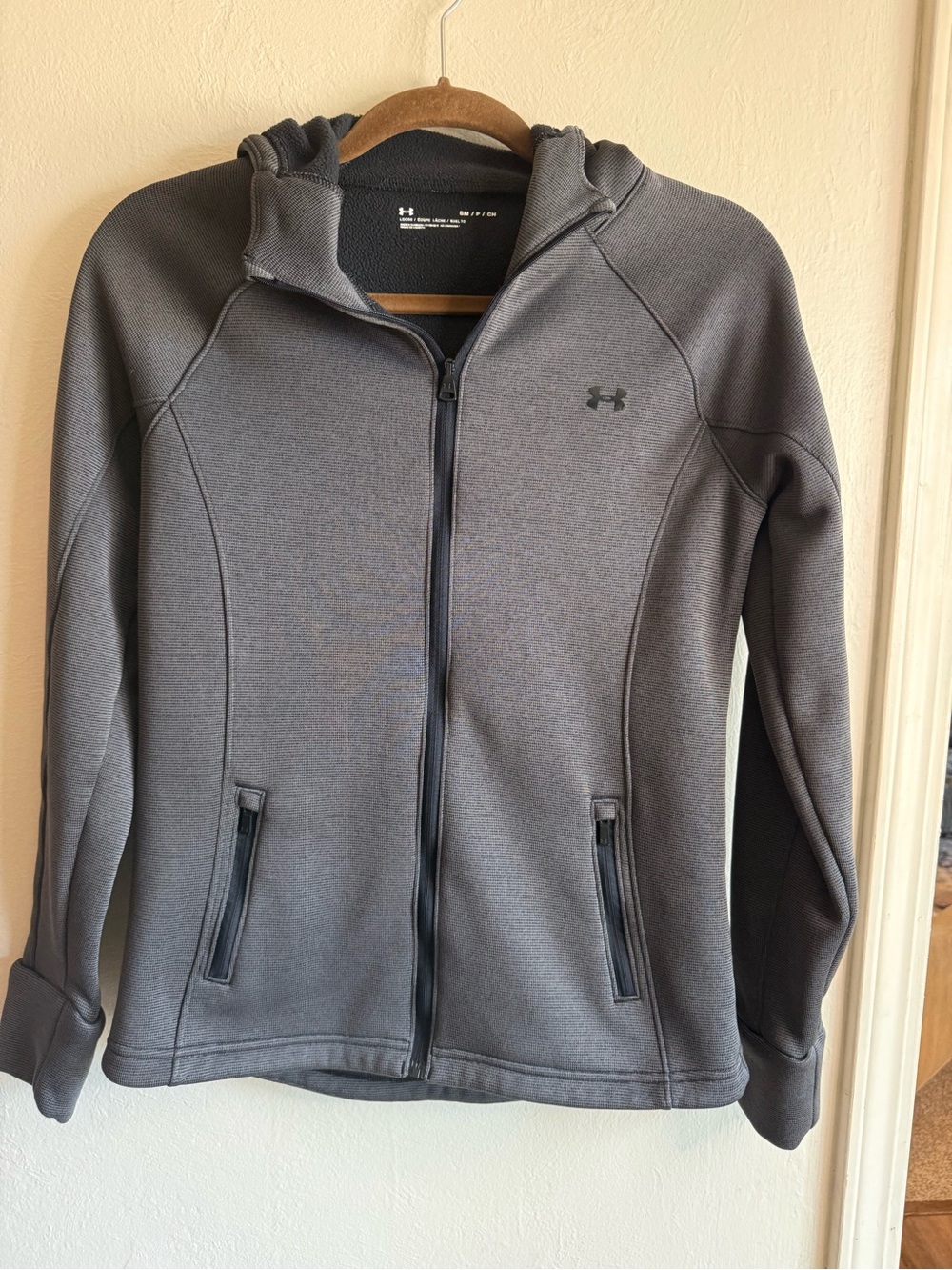 Under Armour Gray Swacket ColdGear Full Zip Hooded Sweatshirt Jacket S